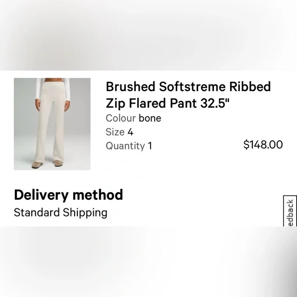 Lululemon Brushed Softstreme Ribbed Zip Flared Pant 32.5” - Picture 5 of 8